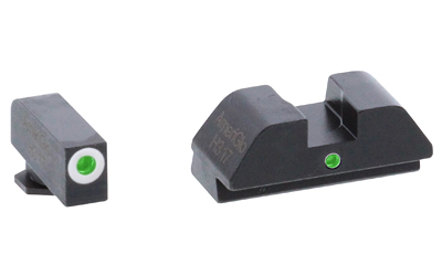 AmeriGlo I-Dot, Sight, Fits Glock 42 and 43, Green Tritium White Outline Front with Green Rear GL-105