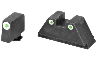 AmeriGlo Tall Suppressor Series, 3 Dot Sights for All Glocks, Green with White Outline, Front and Rear Sights GL-329
