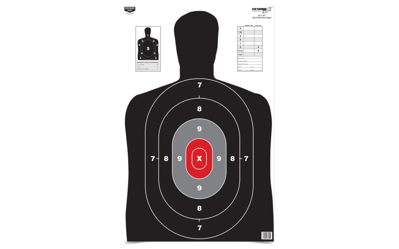 Birchwood Casey BC27, Eze-Score, Target, 23X35, Red Core, 100 Targets BC-37051