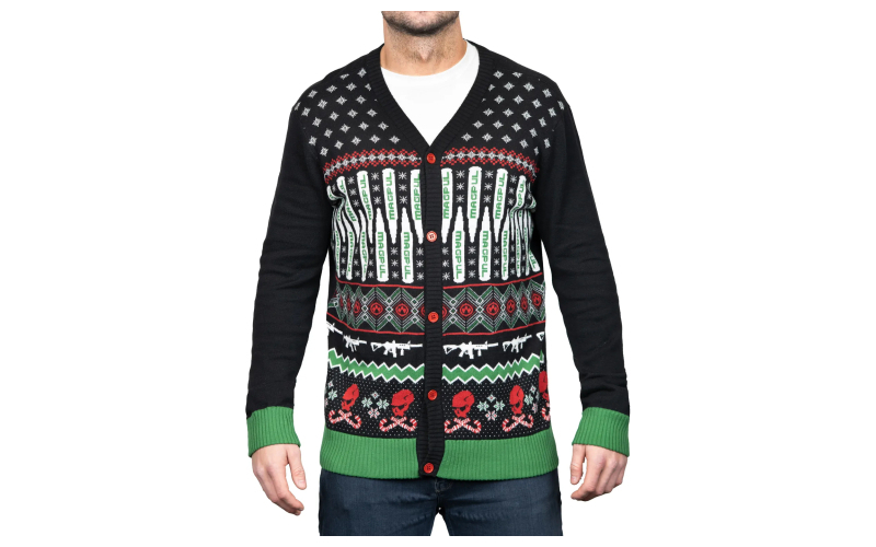 Magpul Industries Ugly Christmas Sweater, Krampus, Large, Black with Custom Knit Graphics, 55% Cotton 45% Acrylic MAG1198-969-L