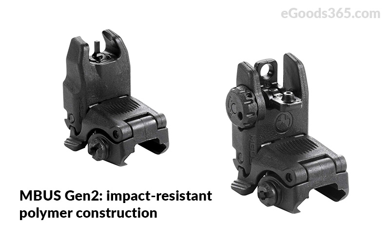 Magpul Industries MBUS Front and Rear Sight Gen 2, Fits Picatinny Rails, Flip Up, Black MAG247 and MAG248-BLK