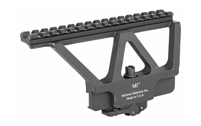 Midwest Industries MI-AKSM Mount System, Attaches to Rifles with Built in AK Receiver Rail Interface, T-marked, 6061 Aluminum, 6.75" Rail, Elite QD System for No Tool Adjustment and Repeat Zero, Black (Will not fit Century Arms with Side Rail) MI-AKSM