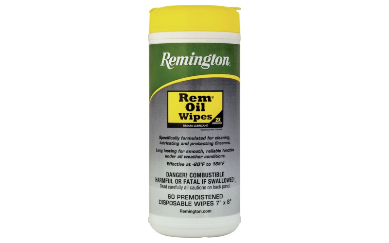 Remington Rem Oil Wipes, 60 Count, Pop Up Canister 18384