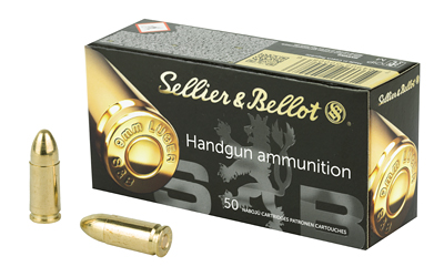Sellier & Bellot Pistol, 9MM, 115 Grain, Full Metal Jacket, 50 Round Box SB9A