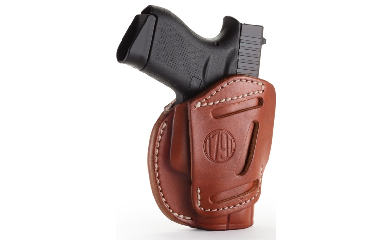 1791 Gunleather 3 Way Holster, OWB Holster, Size 3, Ambidextrous, Classic Brown, Leather 3WH-3-CBR-A