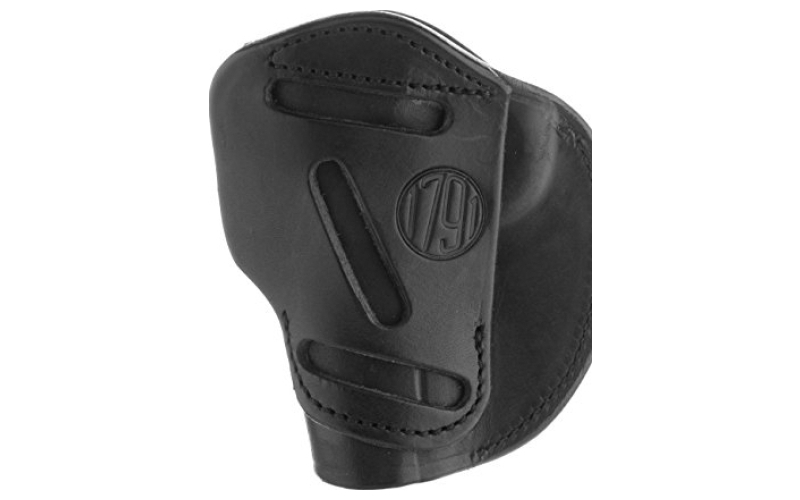 1791 Gunleather 3 Way Holster, OWB Holster, Size 5, Ambidextrous, Stealth Black, Leather 3WH-5-SBL-A