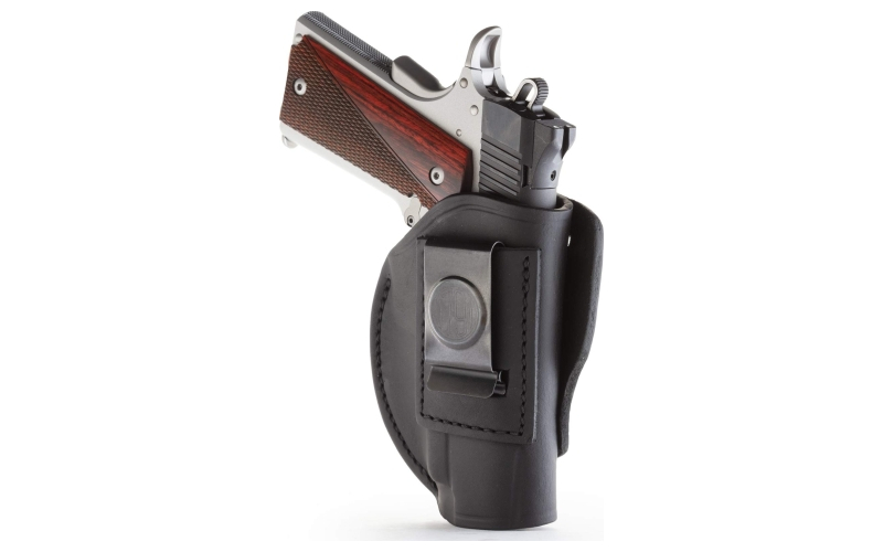 1791 4 Way Holster, Leather Belt Holster, Right Hand, Stealth Black, Fits Glock 48 and S&W EZ380, Size 1 4WH-1-SBL-R