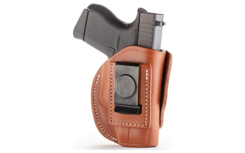 1791 Gunleather 4 Way Holster, Leather Belt Holster, Right Hand, Classic Brown, Fits Glock 42, Size 2 4WH-2-CBR-R