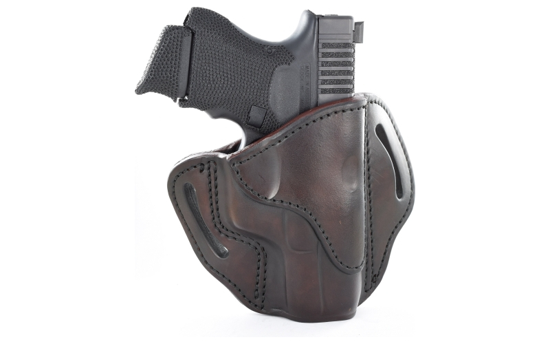 1791 Gunleather Belt Holster, Right Hand, Brown, Leather. Fits 1911 Officer with Rail / Glock 17, 19, 19x, 23, 25, 26, 27, 28, 29, 30, 32, 33, 45, 48 / FN FNS-9 / Ruger SR9, SR40, SR22 / S&W MP9, MP40, MP40c, Shield, 5903 / Sig Sauer P225-A1, P228, P229, P229c / Springfield XD9, XD40, XDS, XDE / Walther P99, P22, PPS, CCP / Taurus PT111, G2, G2c, 709 Slim / And similar frames BH2.1-SBR-R