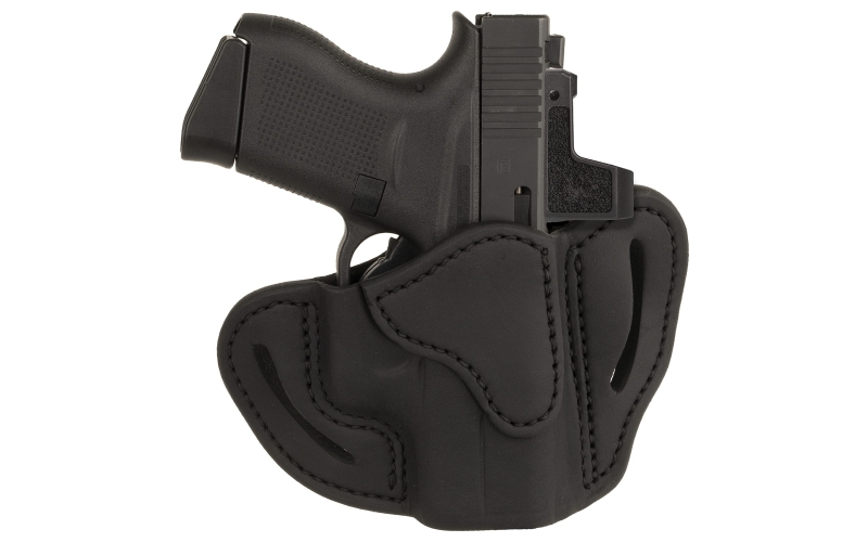 1791 Gunleather BHC Optic Ready, OWB Belt Holster, Fits Optic Ready Sub-Compact Pistols, Matte Finish, Stealth Black Leather, Right Hand OR-BHC-SBL-R