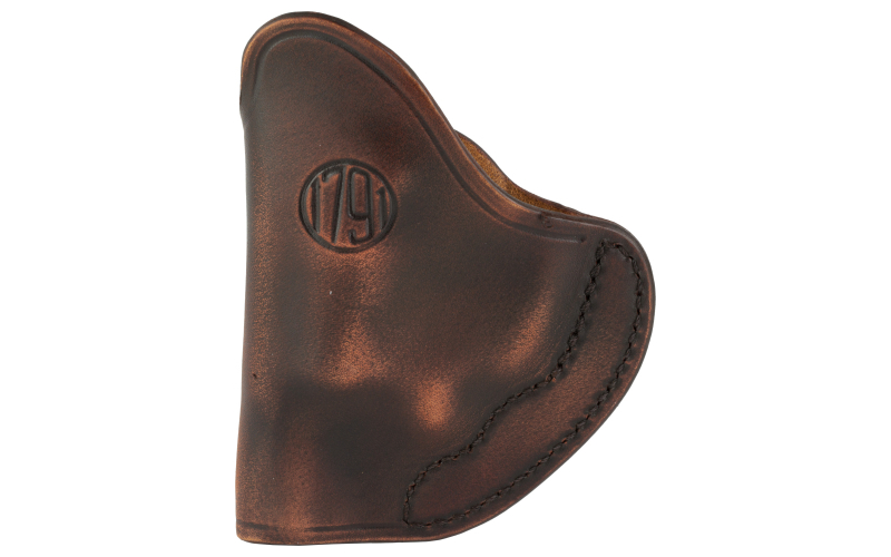 1791 Gunleather Revolver Holster, Tuckable, Inside Waistband Holster, Size 1, Matte Finish, Leather Construction, Vintage Brown, Right Hand RVH-IWB-1T-VTG-R