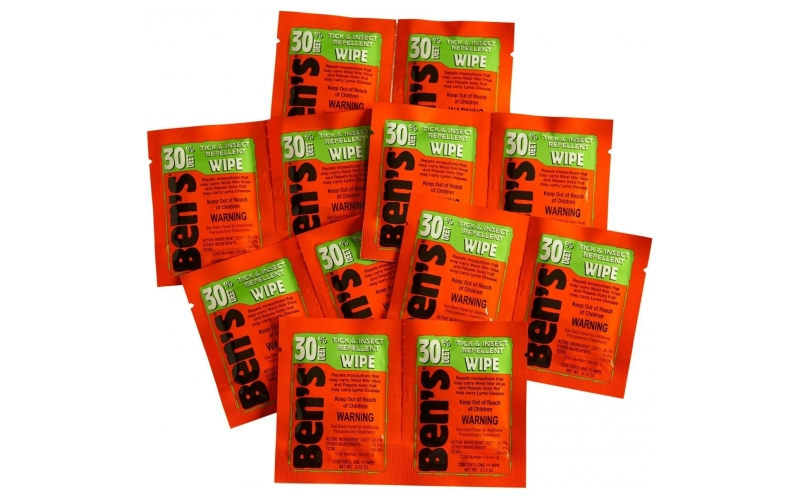 Ben's 30% deet wipes 12 per box
