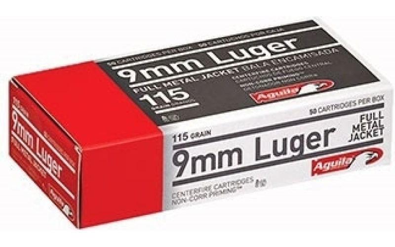 Aguila 9mm luger 115gr full metal jacket 50/box