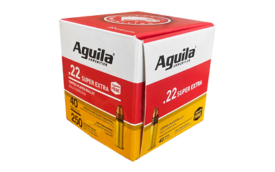 Aguila Ammunition Rimfire, 22 LR, 40Gr, Solid Point, Hi-Velocity, 250 Rounds Per Box 1B221100