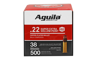 Aguila Ammunition Rimfire, 22 LR, 38Gr, Hollow Point, Hi-Velocity, 500 Round Box 1B221118