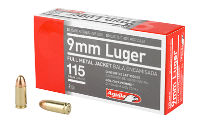 Aguila Ammunition Pistol, 9MM, 115 Grain, Full Metal Jacket, 50 Round Box 1E097704