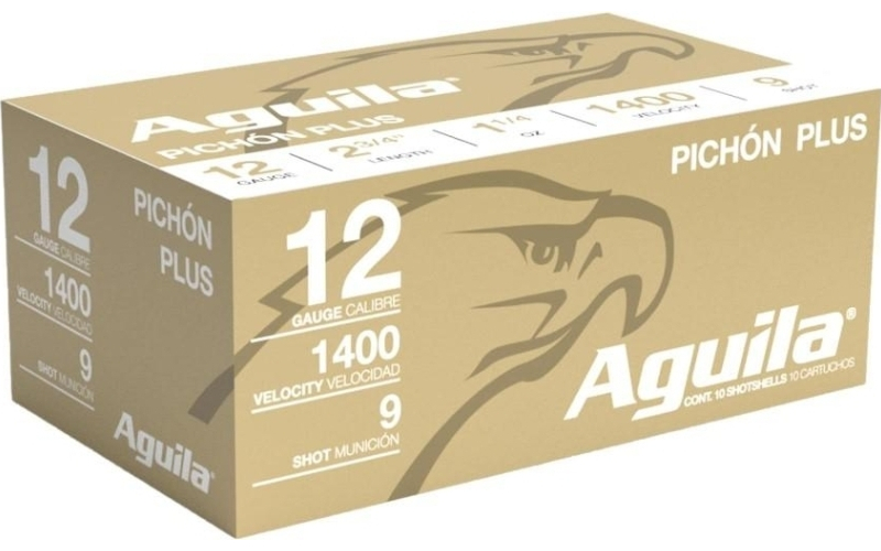 Aguila 12ga pichon plus 2-3/4 1-1/4oz 1400fps #9 10/rd