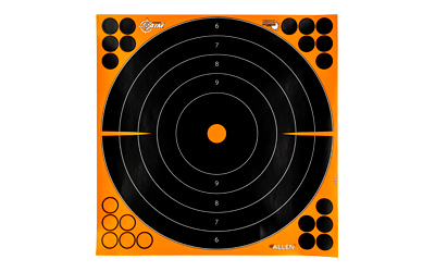 Allen Company EZ AIM Adhesive, Bullseye, 12" Square, 25 Pack, Black/Orange 1531725