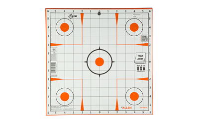 Allen Company EZ AIM Adhesive, Bullseye, 12"x12", 100 Pack, White and Orange 15333-100