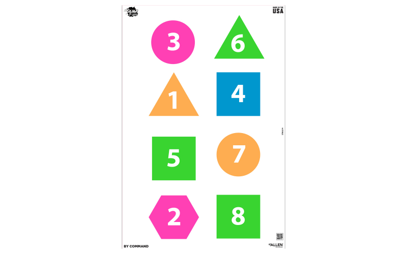 Allen Company Fun Group EZ Aim, Paper Targets, 8 Pack, 12"X18", Assorted Colors 15643