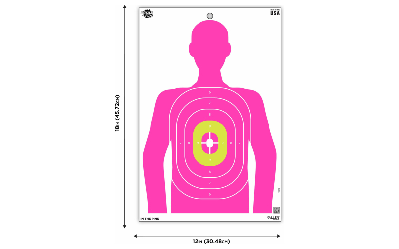Allen Company Pink Silhouette EZ Aim, Paper Targets, 3 Pack, 12"X18", Pink 15646
