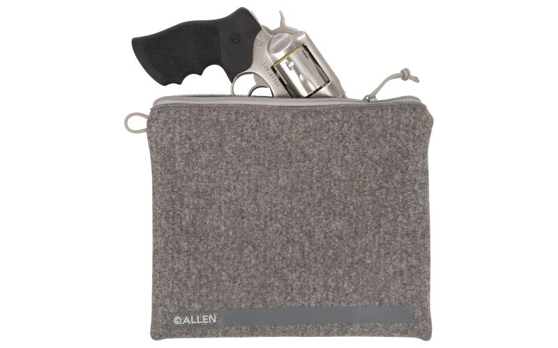 Allen Company Locking Pistol Pouch, Compact, 9"x11", Fleece, Gray 3629