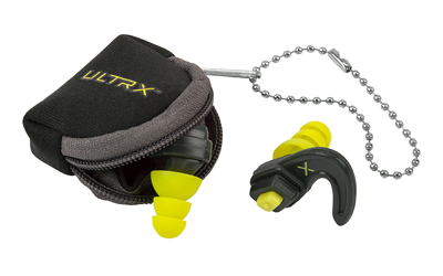 Allen Company ULTRX Adjustable Ear Plugs, Gray/Neon Yello, Includes Carrying Pouch 4103
