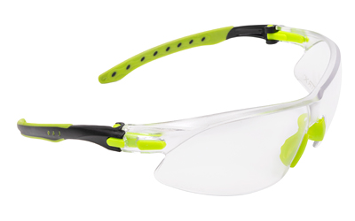 Allen Company ULTRX Keen Safety Glasses, Compact, Anti-fog/Anti-scratch, Black/Lime Green Frame, Clear Lens 4140