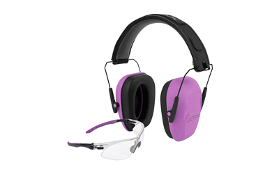 Allen Company ULTRX Hearing and Eye Combo, Shield Passive Earmuff, NRR 23dB, Plum, Anti-Fog/Anti-Scratch Shooting Glasses, Clear, ANSI Z58 and CE EN-Rated 4155