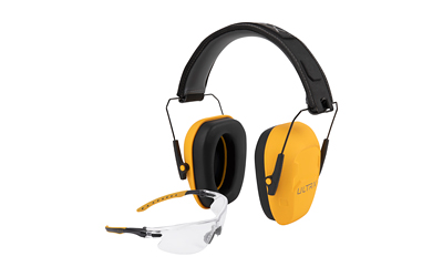 Allen Company ULTRX Hearing and Eye Combo, Shield Passive Earmuff, NRR 23dB, Yellow, Anti-Fog/Anti-Scratch Shooting Glasses, Clear, ANSI Z58 and CE EN-Rated 4156