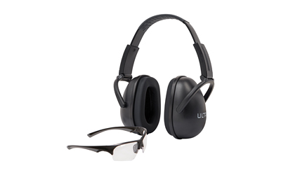 Allen Company ULTRX Hearing and Eye Combo, Sound Blocker Earmuff, NRR 23dB, Black, Impact Resistant Shooting Glasses, Clear, ANSI Z87.1+ 4158