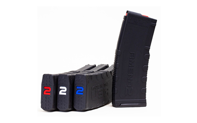 Amend2 Magazine, 223 Remington/556NATO, 30 Rounds, Fits AR-15 Rifles, Polymer, Black with Red, White, and Blue Amend2 Logo, 3 Pack AM3PACK556BLK30