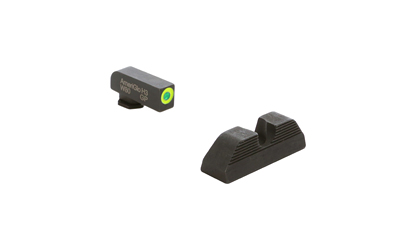 AmeriGlo Protector, Night Sight, For Glock Gen 5 9/40, Green Front with LumiGreen Outline, Black Serrated U Notch Rear, Matte Finish, Black GL-5354