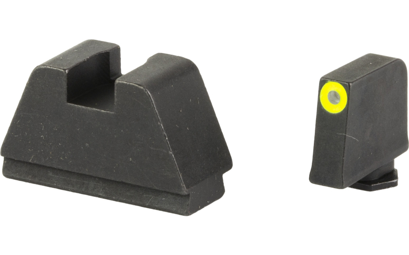 AmeriGlo Optic Compatible Sets for Glock, Fits All Glocks, 3XL Tall, Green Tritium with LumiGreen Outline, .365" Front and .451" Rear, Black Rear Sight GL-691