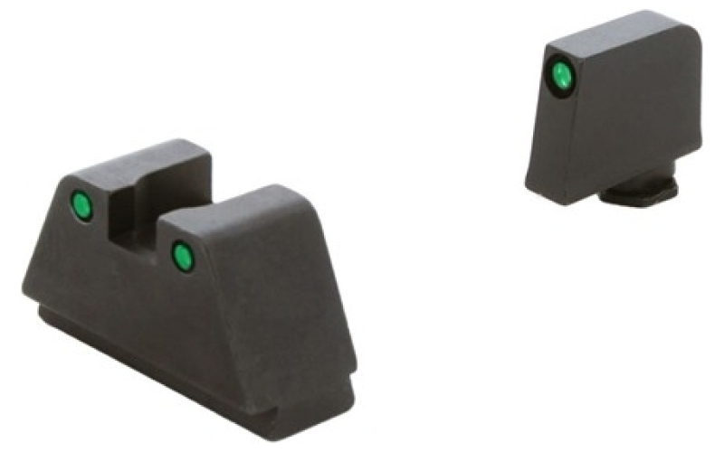AmeriGlo 2xl opt comp 3dot sights trit/blk ol .350''f/.429''r for glock