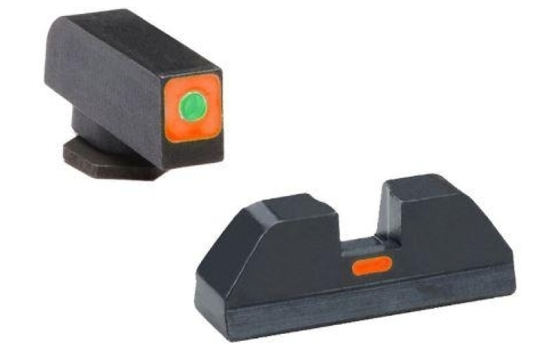 Green tritium outline orange square (non trit) rear for glock gen 1-4