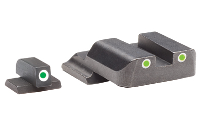 AmeriGlo Bowie Tactical 3 Dot Sights for All S&W M&P (Except Pro & "L" Models), Green with White Outline, Front and Rear Sights SW-801