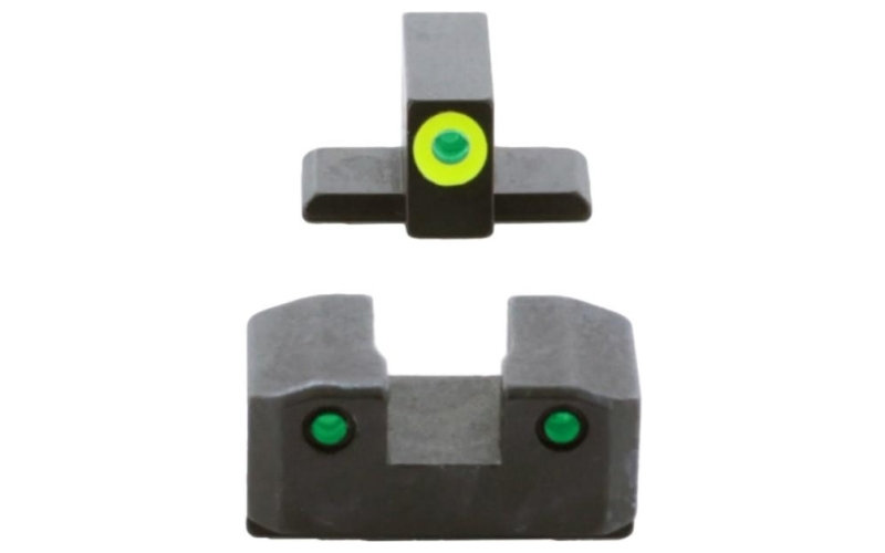 Ameriglo trooper tritium handgun sight set for springfield xd green rear green with lumigreen front