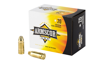 Armscor 9MM, 124 Grain, Jacketed Hollow Point, 20 Round Box AC9-7N