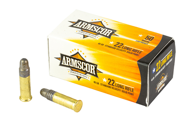 Armscor Ammo, 22 LR, 40Gr, Solid Point, Standard Velocity, 50 Round Box 50012PH