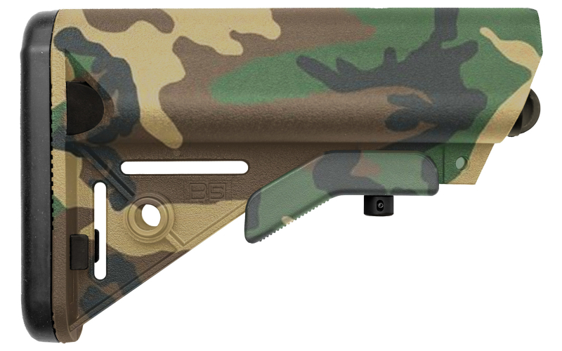B5 Systems SOPMOD Stock, Woodland Camo, w/ Quick Detach Mount, Double the resin and glass of prior SOPMOD stock, makes this stock 2-3 times stronger., Mil Spec SOP-1188