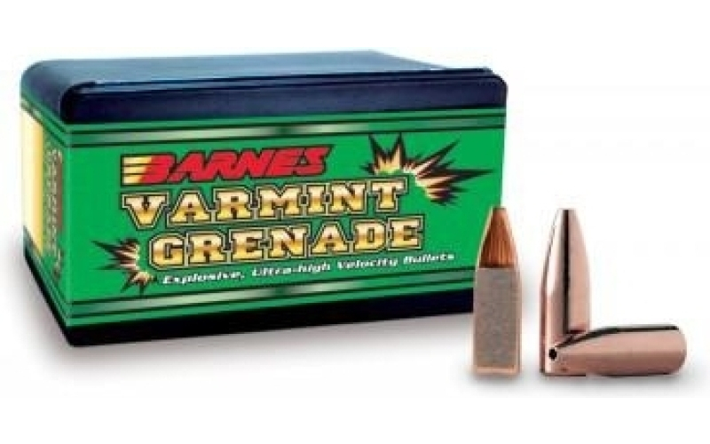 Barnes varmint grenade rifle bullets .22 cal (hornet) .224" 30 gr vgfb 250/ct