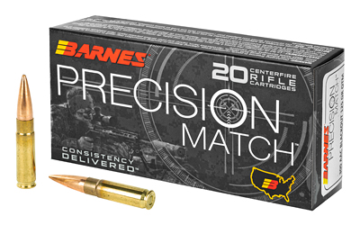 Barnes Precision Match Burner, 300 Blackout, 125 Grain, Open Tip Match BT, 20 Round Box 30737