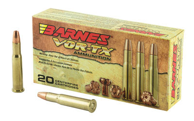 Barnes VOR-TX, 30-30, 150 Grain, Triple Shock X, Flat Nose, Lead Free, 20 Round Box, California Certified Nonlead Ammunition 21535
