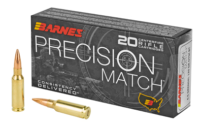 Barnes Precision Match Burner, 6.5 Grendel, 120 Grain, Open Tip Match, 20 Round Box 30831