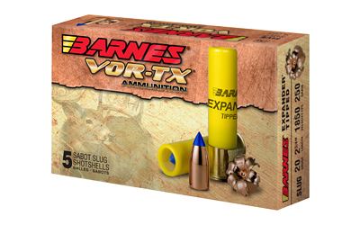 Barnes VOR-TX, 20 Gauge 2.75", 250 Grain Slug, Shotshell, 5 Round Box 20735