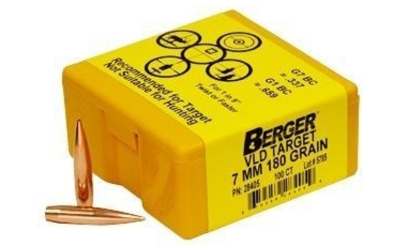 Berger match grade target bullets 7mm .284" 180 gr vld target 100/box