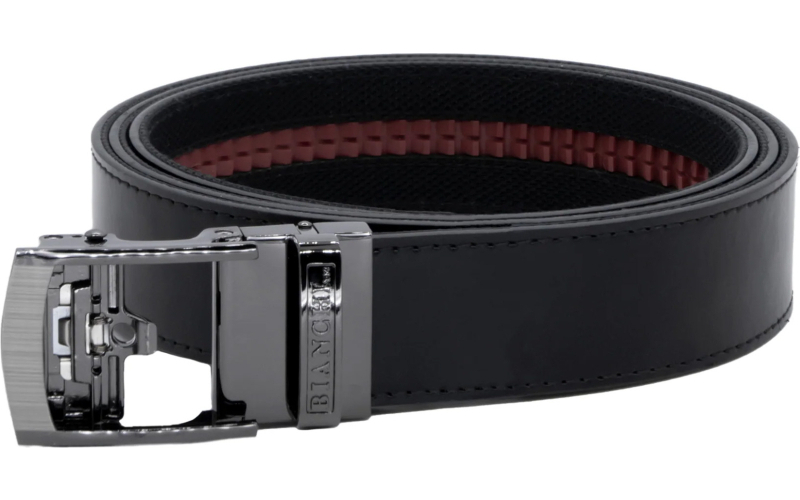 Bianchi EDC NexBelt, 1.5" Wide, User Adjustable Up to 50", Leather Construction, Matte Finish, Black, High Gloss Silver Buckle NXB-24551