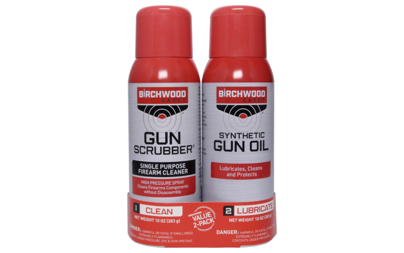 Birchwood Casey Gun Scrubber and Synthetic Gun Oil Combo Pack, Aerosol, 10oz BC-33302