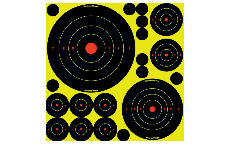 Birchwood Casey Shoot-N-C Target, Bullseye, 50-1", 30-2", 5-5.5",and 5-8" Targets BC-34018